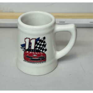 Vtg NASCAR Bill Elliot #11 MINI BEER STEIN Bud Car 1992 THUNDERBIRD Shot Glass